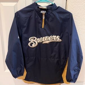 Boys Size Medium Brewers Windbreaker